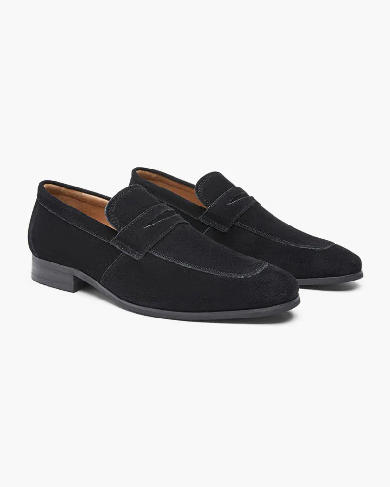 Classic Suede Penny Loafers - Sterling Weave