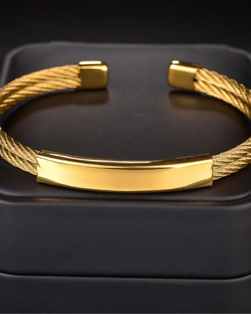 The Meridian Cable Cuff - Sterling Weave