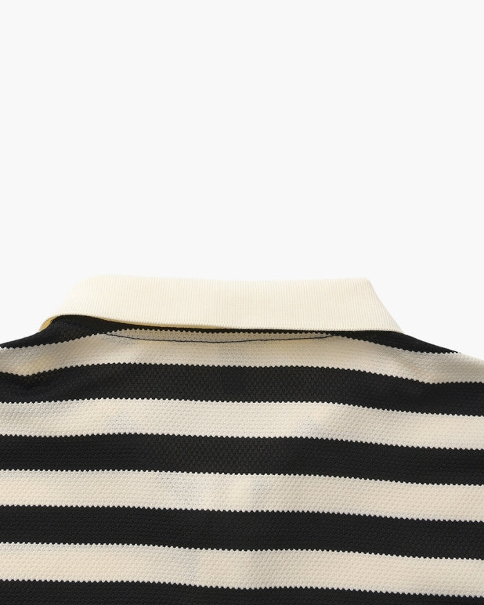 Striped Piqué Polo Shirt - Sterling Weave