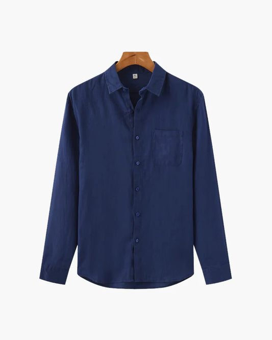 Textured Cotton-Linen Shirt - Sterling Weave