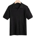 Embossed Knit Polo Shirt - Sterling Weave