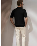 Embossed Knit Polo Shirt - Sterling Weave