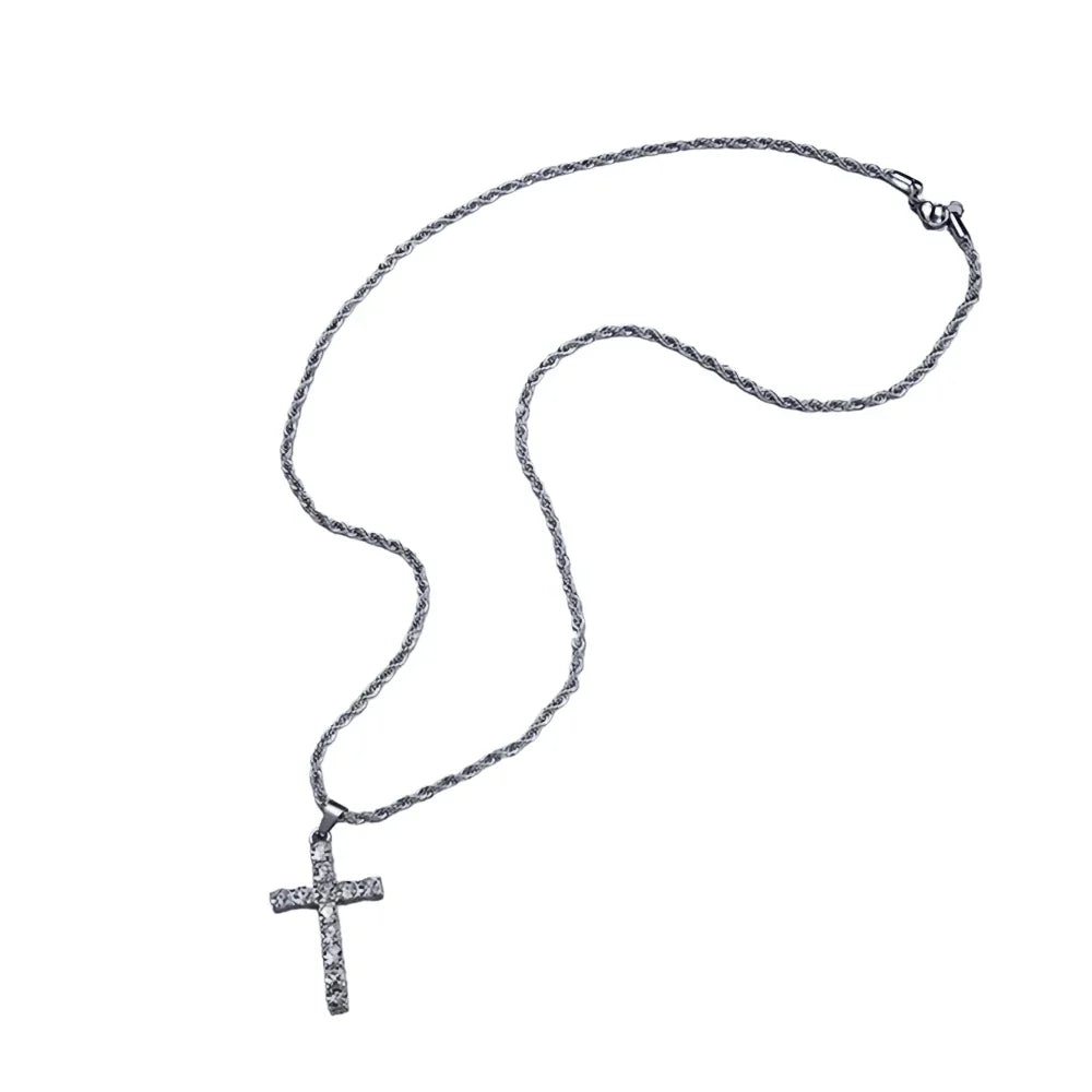 The Lumina Cross Pendant Necklace - Sterling Weave