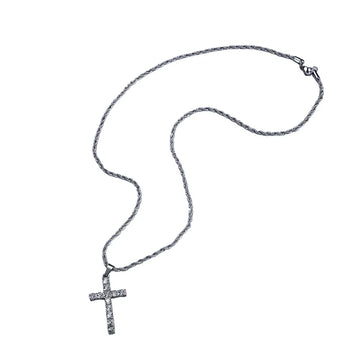 The Lumina Cross Pendant Necklace - Sterling Weave