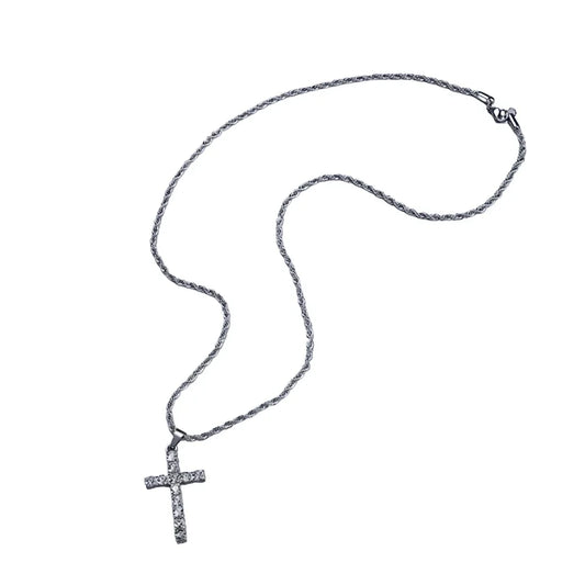 The Lumina Cross Pendant Necklace - Sterling Weave