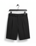 Tailored Pleated Shorts - Sterling Weave