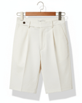 Tailored Pleated Shorts - Sterling Weave