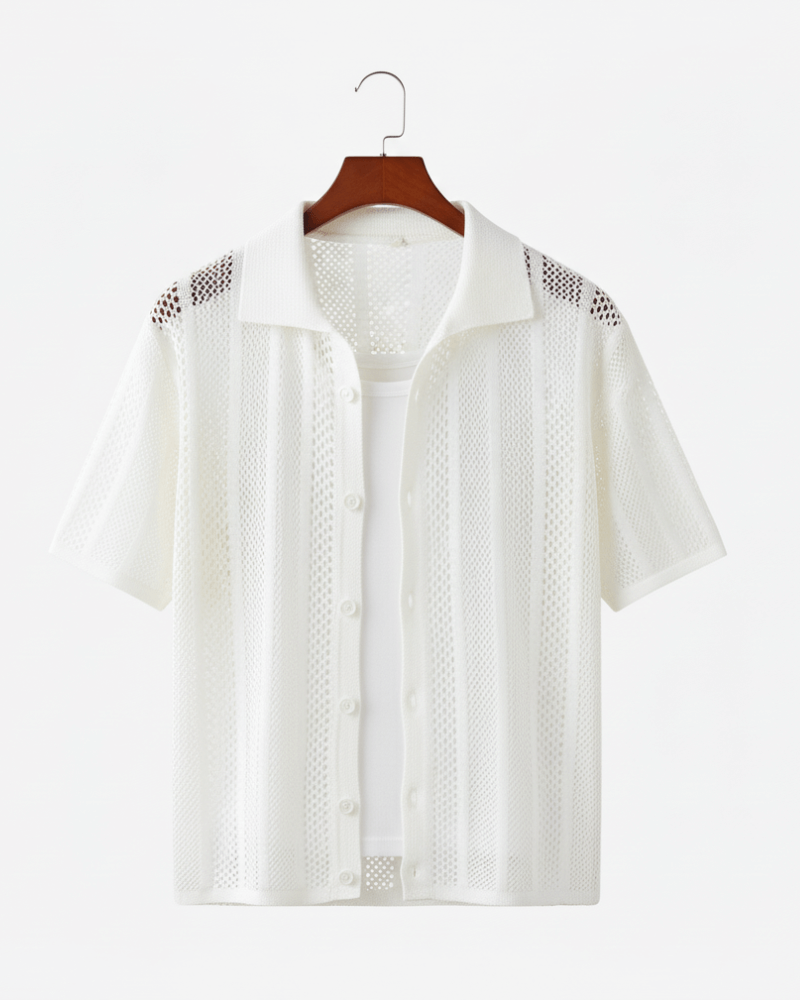 Open Knit Resort Shirt - Sterling Weave