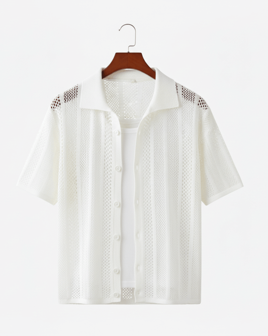 Open Knit Resort Shirt - Sterling Weave