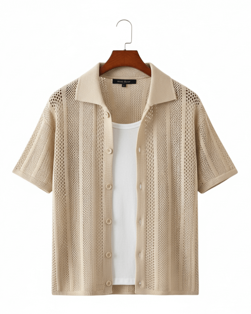 Open Knit Resort Shirt - Sterling Weave