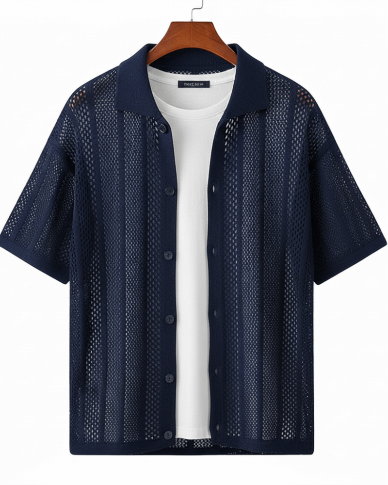 Open Knit Resort Shirt - Sterling Weave