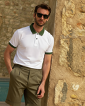 Contrast Rib Collar Polo - Sterling Weave
