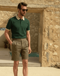 Contrast Rib Collar Polo - Sterling Weave