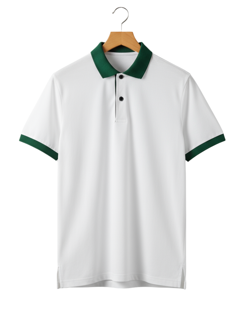 Contrast Rib Collar Polo - Sterling Weave