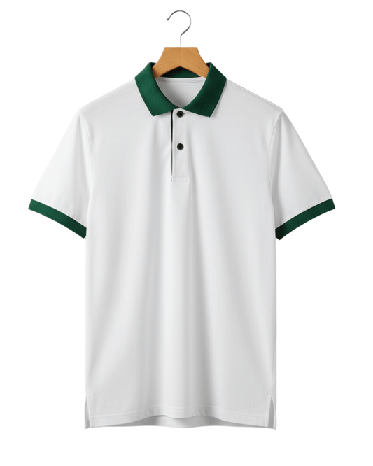 Contrast Rib Collar Polo - Sterling Weave