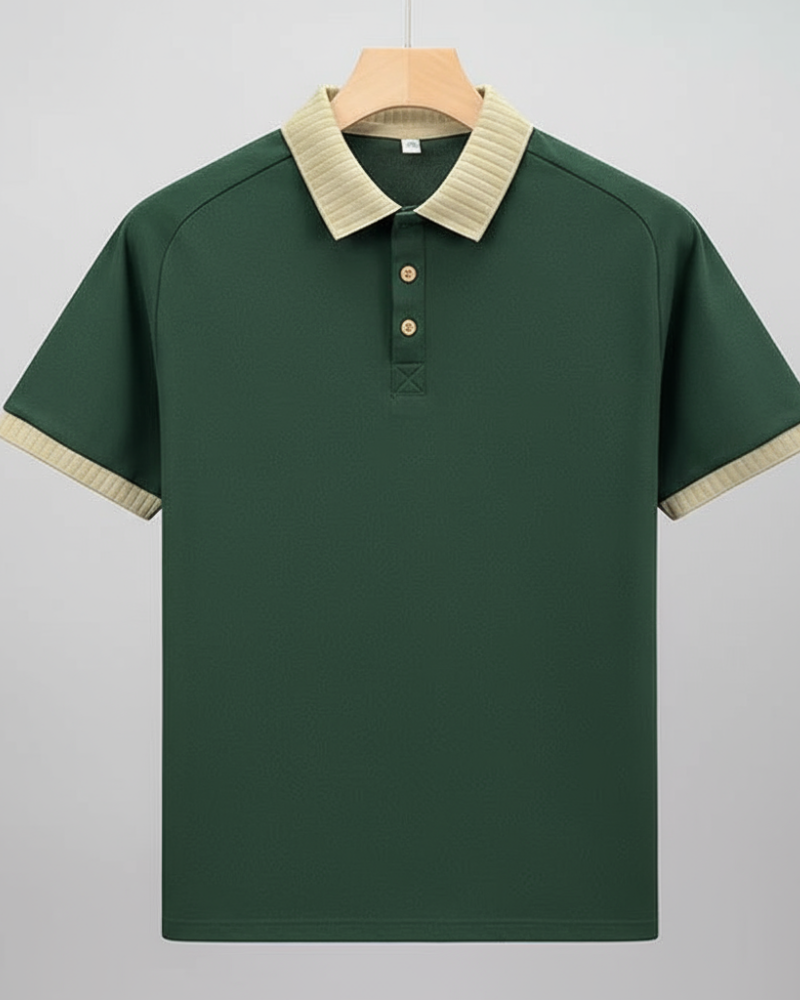 Contrast Rib Collar Polo - Sterling Weave