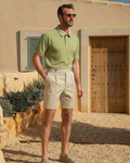 Contrast Rib Collar Polo - Sterling Weave