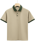 Contrast Rib Collar Polo - Sterling Weave