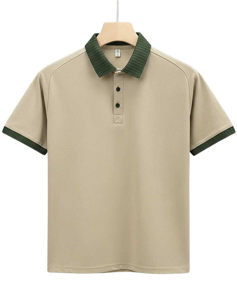 Contrast Rib Collar Polo - Sterling Weave