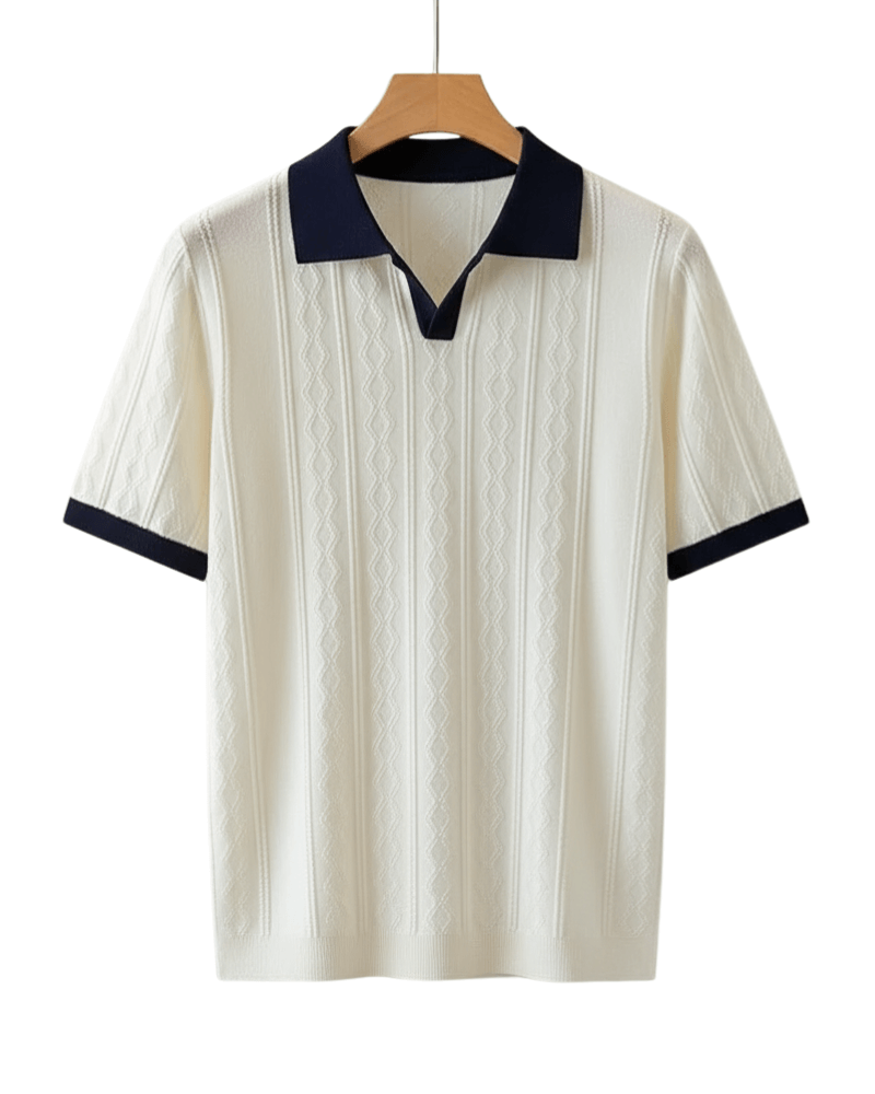 Textured Knit Polo - Sterling Weave