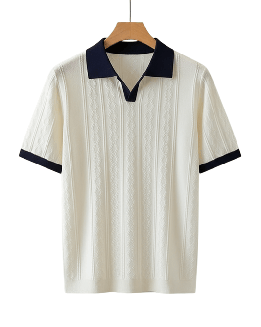 Textured Knit Polo - Sterling Weave