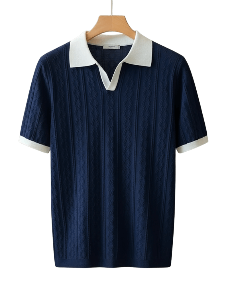 Textured Knit Polo - Sterling Weave