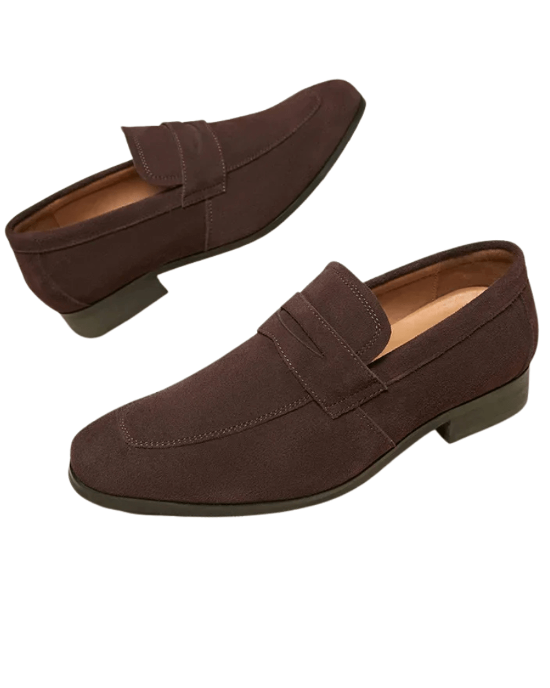 Classic Suede Penny Loafers - Sterling Weave