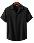 Textured Cuban Collar Shirt - Sterling Weave