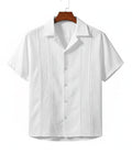 Textured Cuban Collar Shirt - Sterling Weave