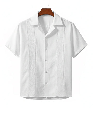 Textured Cuban Collar Shirt - Sterling Weave