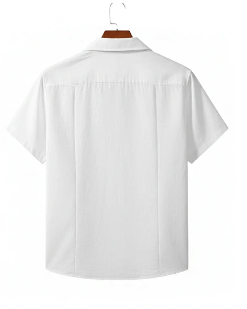 Textured Cuban Collar Shirt - Sterling Weave