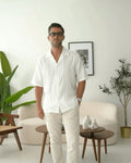 Textured Cuban Collar Shirt - Sterling Weave