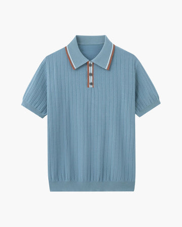 Herringbone Knit Polo - Sterling Weave