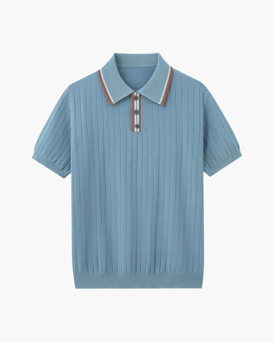 Herringbone Knit Polo - Sterling Weave