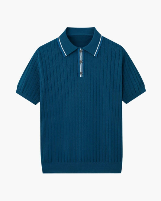 Herringbone Knit Polo - Sterling Weave