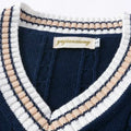 Preppy V-Neck Knit Vest - Sterling Weave