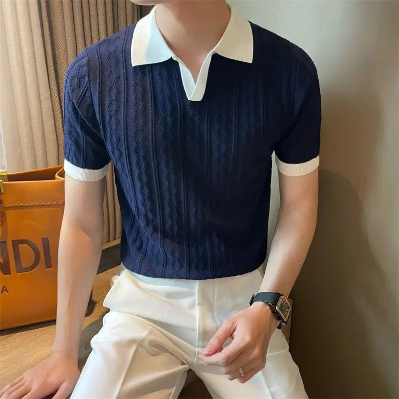 Textured Knit Polo - Sterling Weave