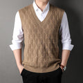Diamond Knit V-Neck Vest - Sterling Weave