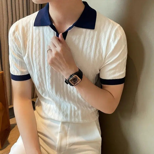 Textured Knit Polo - Sterling Weave
