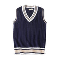 Preppy V-Neck Knit Vest - Sterling Weave
