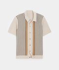 Striped Knit Resort Polo - Sterling Weave