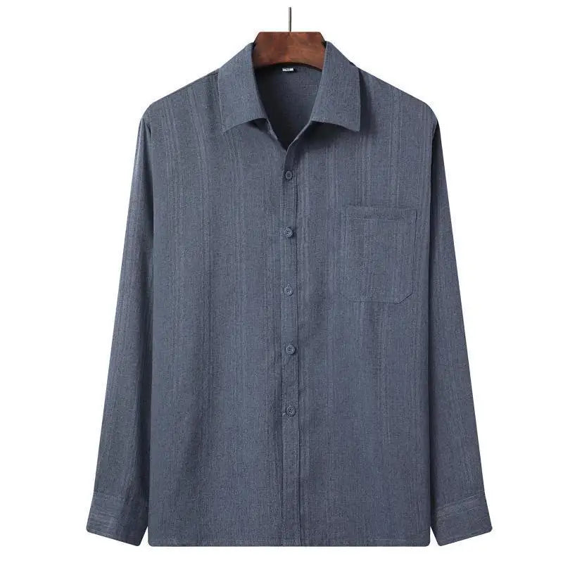 Textured Cotton-Linen Shirt - Sterling Weave