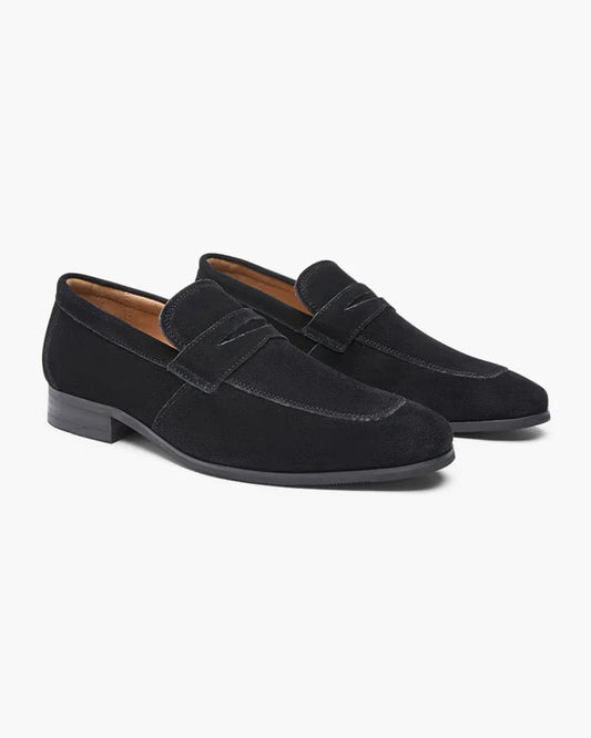 Classic Suede Penny Loafers - Sterling Weave