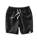 Striped Linen Drawstring Shorts - Sterling Weave