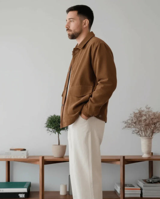 Modern Corduroy Overshirt Jacket - Sterling Weave