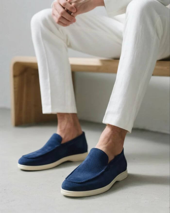 Artisan Suede Loafers - Sterling Weave