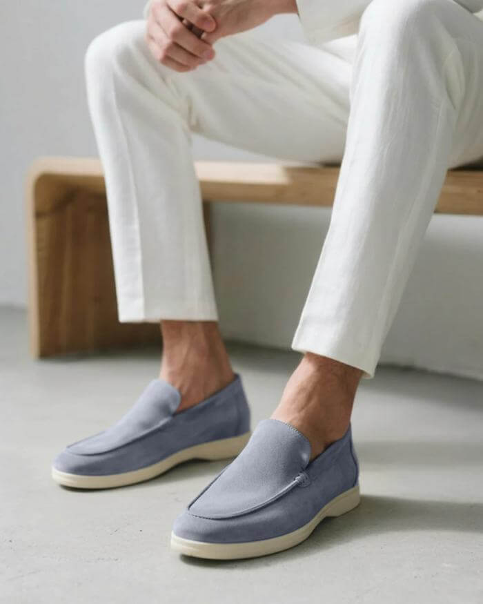 Artisan Suede Loafers - Sterling Weave