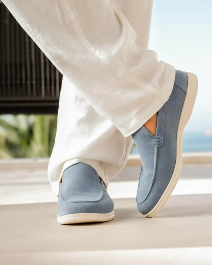 Artisan Suede Loafers - Sterling Weave