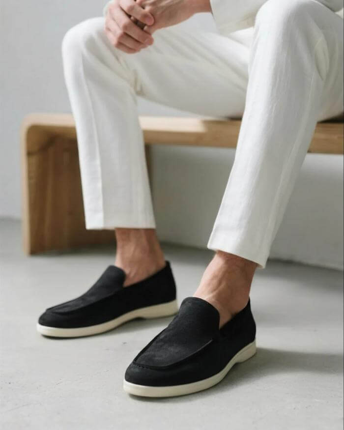 Artisan Suede Loafers - Sterling Weave