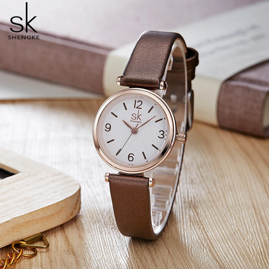 Shengke Wristwatches relogio feminino Top Brand Luxury Ladies Watch Quartz Classic Casual Analog Watches Women